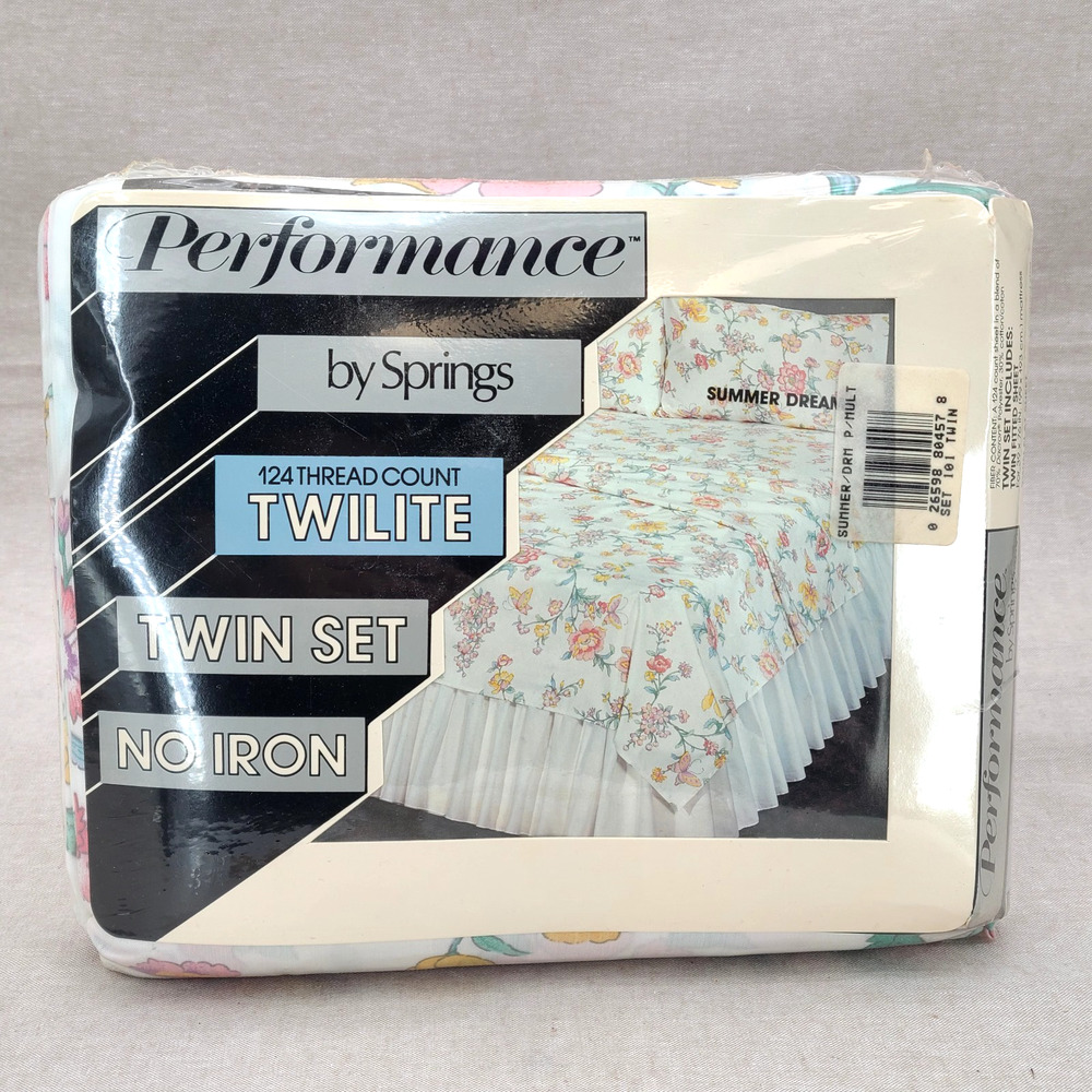 NEW VTG Performance by Springs Summer Dream TWIN Sheet Set No Iron Sealed NOS - Picture 2 of 5